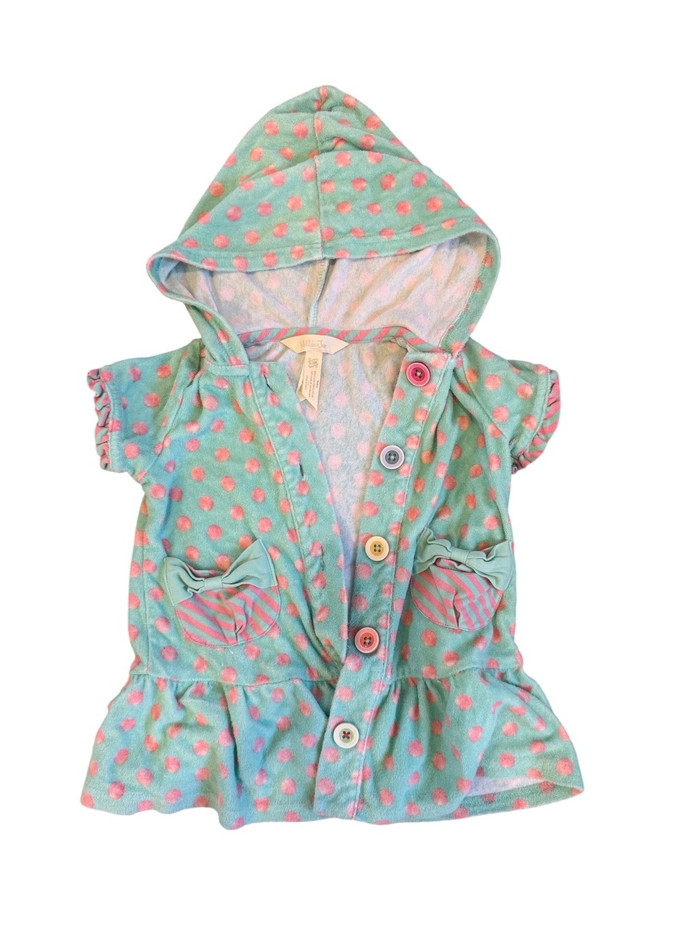 Matilda Jane Mint Green & Pink Polka Dot Hooded Baby Cover Up